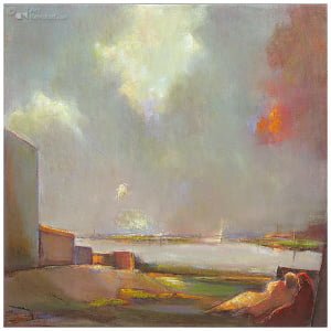 Landschap met twee figuren