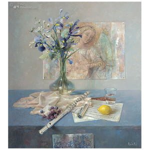 Stilleven met dwarsfluit