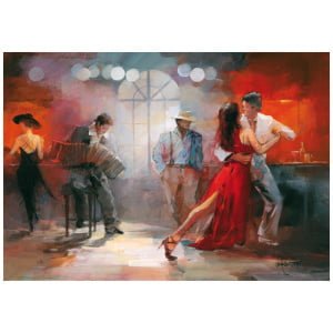 een schilderij van mensen die dansen in een danszaal