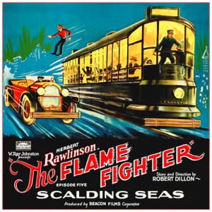 een oude filmposter voor de vlammenvechter