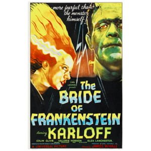 een filmposter voor de bruid van Frankenstein Karloff