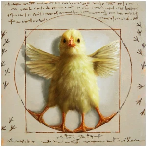 een schilderij van een gele vogel met gespreide vleugels