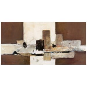een abstract schilderij met bruine en witte kleuren