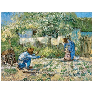 een schilderij van mensen in een tuin