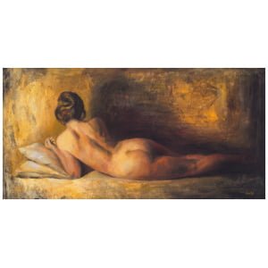 een schilderij van een naakte vrouw liggend op een bed