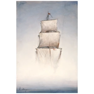 een tekening van een groot schip in de oceaan