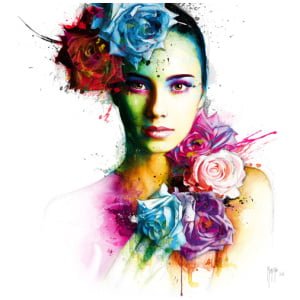 een schilderij van een vrouw met bloemen in haar haar