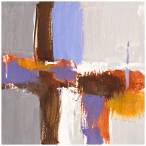 een abstract schilderij met verschillende kleuren en vormen