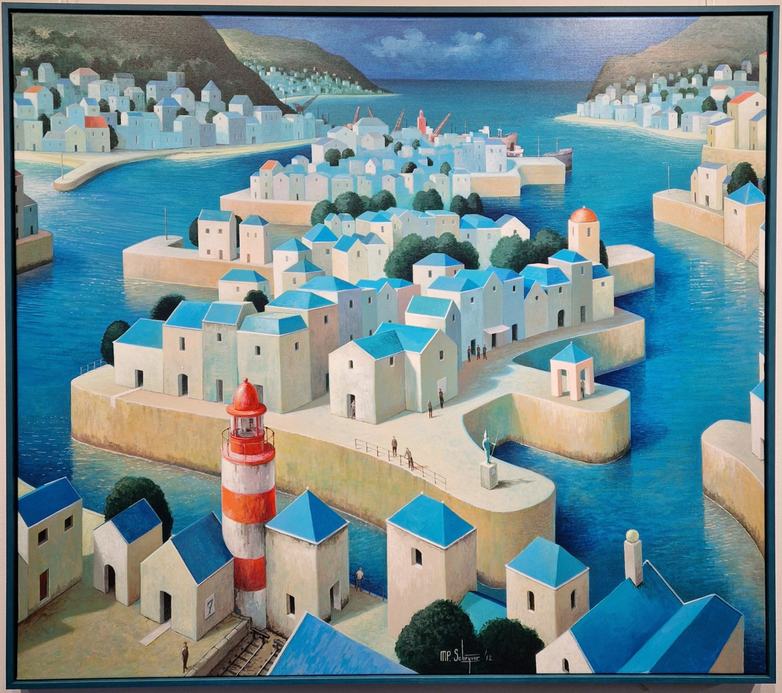 Michiel Schrijver, Een goede boodschap, blauwe alu lijst, V (1)