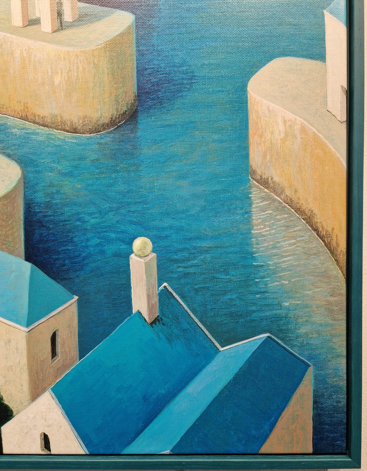Michiel Schrijver, Een goede boodschap, blauwe alu lijst, detail LH
