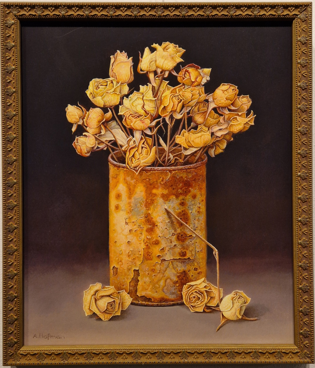 Aad Hofman, blijke met gedroogde roosjes, V